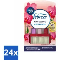Ambi Pur 24 x 3volution Thai Orchidee Navulling 20 ml - Thai Orchidee Geur - Luchtverfrisser Navulling - 3Volution Geur - Rustgevende Geur - Geurverspreiding