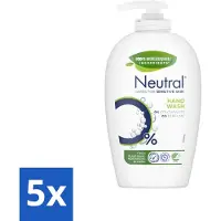 Neutral 5 x Vloeibare Handzeep 250 ml - Gevoelige Huid - Handzeep - Vloeibare Handzeep - 0% Parfum - 0% Kleurstof