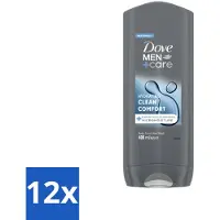 Dove 12 x Douchegel Men+ Care Clean Comfort 400 ml - Douchegel - Mannelijke Geur - Energie - Verfrissend - Reiniging