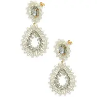 LOTT. gioielli Dames Sieraden Double Drop S - Creme - Maat ONESIZE