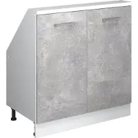 Vicco R-Line Keukenkast voor schuine wand – 80 cm met 2 deuren Beton/Wit
