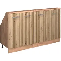 Vicco R-Line Keukenkast voor schuine wand – 140 cm Set van 2 Artisanaal eiken/Goudkraft eiken