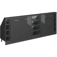 Vicco R-Line Keukenkast voor schuine wand – 210 cm Set van 5 Antraciet hoogglans/antraciet