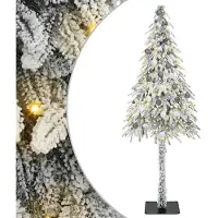 vidaXL Kerstboom met 300 LED met standaard Wit 210 cm PE en Staal