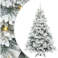 vidaXL Kunstkerstboom met 300 LED met standaard Wit 180 cm PE en PVC