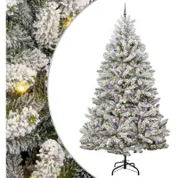 vidaXL Kunstkerstboom met 300 LED Groen en Wit 300 cm PVC en Metalen