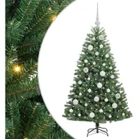 vidaXL - Kunstmatige - Hinged - Kerstboom - Groen - 120 - cm - PVC - en - Metalen