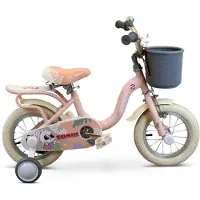 Zonix Meisjesfiets 12 Inch Licht Pastelroze Kinderfiets Met Zijwieltjes Voor Meisjes Van 2 Tm 4 Jaar Geschikt Voor Kledingmaat 90-105