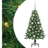 vidaXL Kunstkerstboom Groen 120 cm PVC en Staal en Kunststof