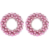 vidaXL Kerstbal Kransen 2 pcs Roze 33 x 33 x 7 cm Polystyreen