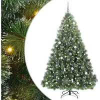 vidaXL Kunstkerstboom met 300 LED met standaard Groen 240 cm PE en PVC