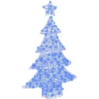 vidaXL Kerstboom 100 LED's Blauw 120 cm Acryl