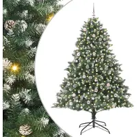 vidaXL Kunstkerstboom met 300 LED Groen 240 cm PVC en Plastic en Staal