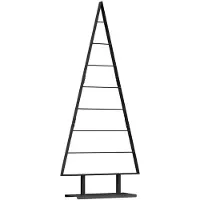 vidaXL Metalen kerstboom met standaard Zwart 150 cm Staal