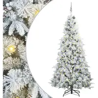 vidaXL Kunstmatige Hinged Kerstboom met 300 LED Wit 240 cm PE en PVC