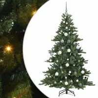 vidaXL - Kunstmatige - Hinged - Kerstboom - met - 300 - LED - 180 - cm - PVC