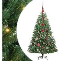 vidaXL Kunstmatige Hinged Kerstboom Groen 120 cm PVC en Metalen