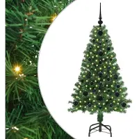 vidaXL Kunstkerstboom Groen 120 cm PVC en Staal en Kunststof