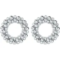 vidaXL Kerstbal Kransen 2 pcs Zilver 33 x 33 x 7 cm Polystyreen