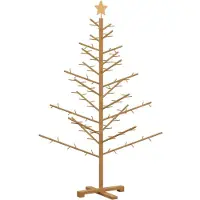 vidaXL Houten kerstboom met standaard Bruin 150 cm Massief grenenhout