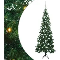 vidaXL Hoek Kunstkerstboom met 300 LED Groen 180 cm PVC en Metalen