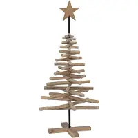 vidaXL Kerstboom met standaard Bruin 120 cm Massief teakhout