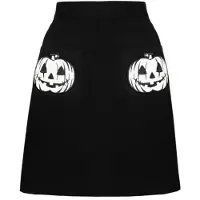 Hell Bunny - Gothic Minirok - Skelli Skirt - XS tot L - voor Vrouwen - zwart-wit - Maat M