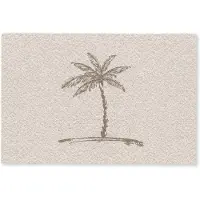MuchoWow Deurmat 60x40 cm - Droogloopmat Palmboom - Bruin - Beige - Tropisch - Mat voor binnen - Schoonloopmat - Deurmatten met print - Inloopmat