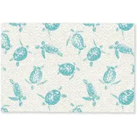 MuchoWow Deurmat 60x40 cm - Droogloopmat Schildpadden - Patroon - Wit - Blauw - Mat voor binnen - Schoonloopmat - Deurmatten met print - Inloopmat