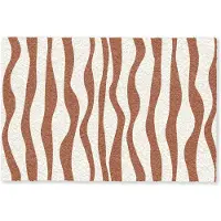 MuchoWow Deurmat 60x40 cm - Droogloopmat Golvende lijnen - Strepen - Beige - Bruin - Mat voor binnen - Schoonloopmat - Deurmatten met print - Inloopmat