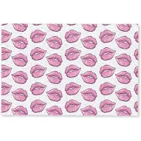 MuchoWow Deurmat 60x40 cm - Droogloopmat Lippen - Patroon - Roze - Wit - Mat voor binnen - Schoonloopmat - Deurmatten met print - Inloopmat