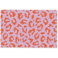 MuchoWow Deurmat 60x40 cm - Droogloopmat Panterprint - Rood - Paars - Roze - Dierenprint - Mat voor binnen - Schoonloopmat - Deurmatten met print - Inloopmat