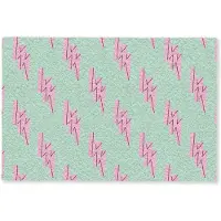 MuchoWow Deurmat 60x40 cm - Droogloopmat Bliksemschichten - Patroon - Groen - Roze - Mat voor binnen - Schoonloopmat - Deurmatten met print - Inloopmat