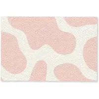 MuchoWow Deurmat 90x60 cm - Droogloopmat Vlekken - Wit - Roze - Patronen - Minimalistisch - Mat voor binnen - Schoonloopmat - Deurmatten met print - Inloopmat