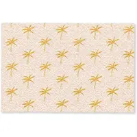 MuchoWow Deurmat 90x60 cm - Droogloopmat Palmbomen - Beige - Oranje - Patroon - Zomer - Mat voor binnen - Schoonloopmat - Deurmatten met print - Inloopmat