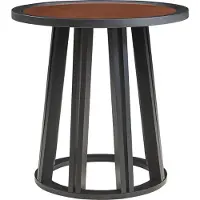 En.casa Bijzettafel Burgess 51xØ51 cm zwart en walnootkleurig []