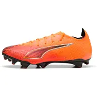 Puma Ultra 6 Ultimate Carbon Gras Voetbalschoenen (FG) Dames Oranje Zwart Zilver