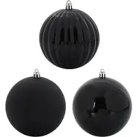 vidaXL Kerstbal Set XXL 3 st Zwart Ø 25 cm Kunststof LED's