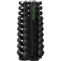 Tunturi Platinum Hexa Rubber Dumbbell Sets incl Dumbbell toren - (10 sets - 1 t/m 10kg) - Zwart