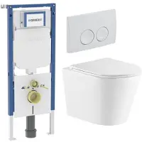 Geberit QeramiQ Dely Toiletset - UP720 inbouwreservoir - witte bedieningsplaat - toilet - zitting - mat wit SW730486/SW1237202/SW1026254/SW1000766