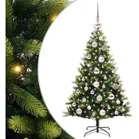 vidaXL Kunstmatige Gehingde Kerstboom 150 LEDs Groen 120 cm PVC en PE