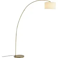 QAZQA Moderne booglamp messing met beige kap - Vinossa