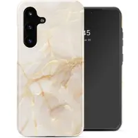 Selencia Vivid Backcover voor de Samsung Galaxy S25 FE - Golden Beige Marble