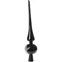 Christmas Decoration Kerstboompiek in het zwart - 26 cm - kunststof - mat - kerstversiering - topper