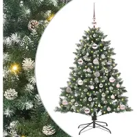 vidaXL Kunstkerstboom met 150 LED Groen 120 cm PVC en Plastic en Staal