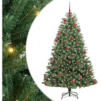 vidaXL Kunstmatige Hinged Kerstboom Groen 180 cm PVC en Metalen