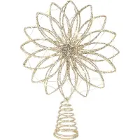 Lumineo kerstboom piek ster - goud - 26 cm - led verlichting warm wit - kerstpiek - kerstdecoratie - sfeerverlichting