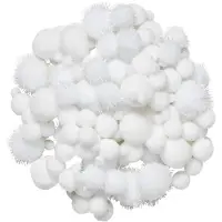 Pompons - 150 stuks - wit