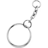 Panduro Sleutelring met ketting - 20 mm - 5 stuks - zilverkleurig
