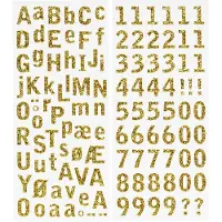 Panduro Stickers - letters en cijfers - glitter goud